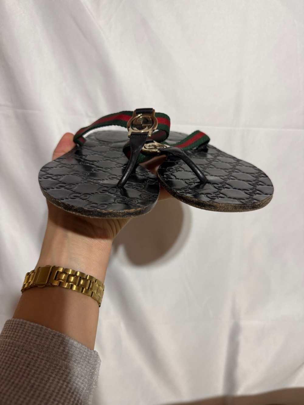 Authentic Gucci GG Monogram Thong Sandals - Picture 6 of 6
